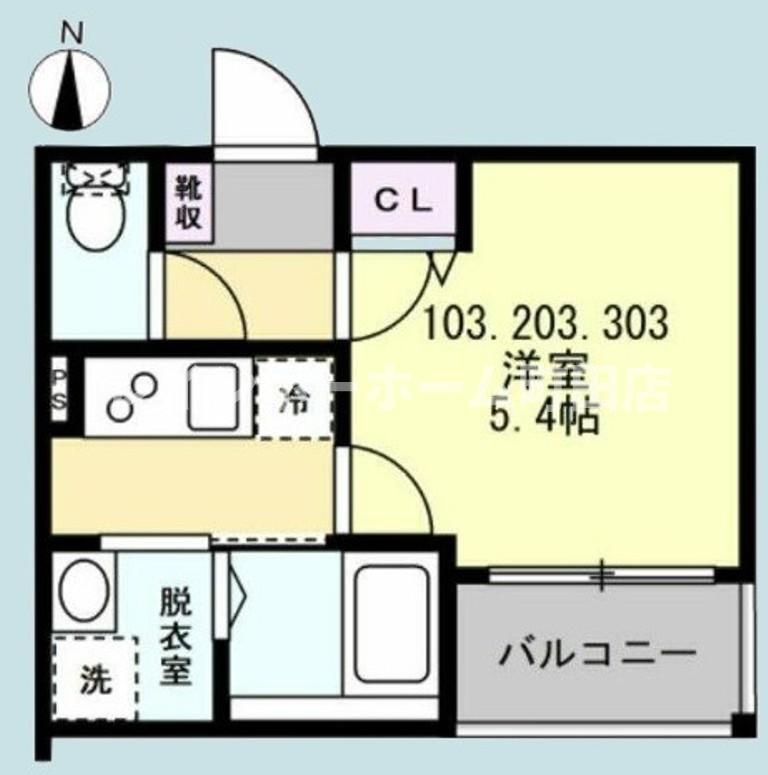 ベイルーム大和南※初期費用分割後払いサービス利用可能物件の間取り