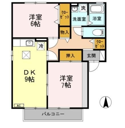 セジュールくれ竹　Aの間取り