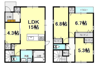 【間取り】 | 新築戸建　東長戸2丁目