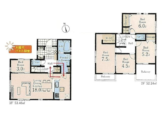 【Livele Garden】青梅市今井の間取り|【5LDK+WIC+SIC】収納量豊富な5LDKです！ご趣味やスポーツのお荷物を収納し、キレイなお部屋を保てます。