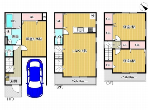 【仲介手数料０円】相模原市南区大野台1丁目　中古一戸建ての間取り|相模原市南区大野台1丁目　中古一戸建て