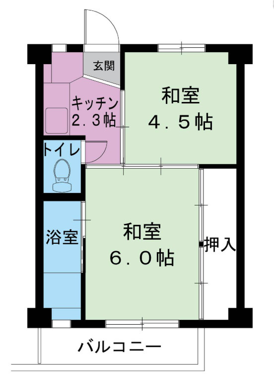 ビレッジハウス古城2号棟の間取り