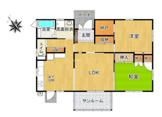 【中古戸建】安中市秋間みのりが丘の間取り|■間取り図｜敷地面積：275.17（約83.23坪）　建物面積：82.55（約24.97坪）