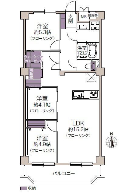 みゆきパークマンションA棟の間取り