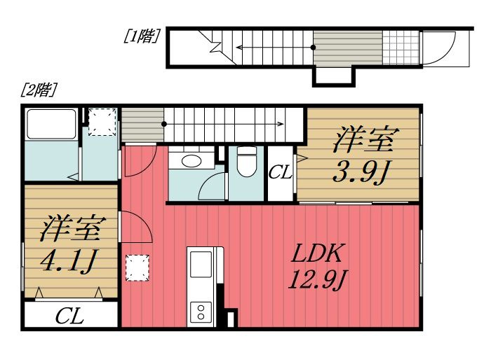 【間取り】 | (仮)市原市飯沼新築アパート