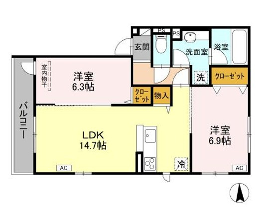 エンラージ西院の間取り