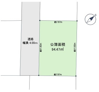 川越市旭町2丁目　建築条件なし売地　東武東上線『川越駅』徒歩17分　【大塚小学区】の区画図