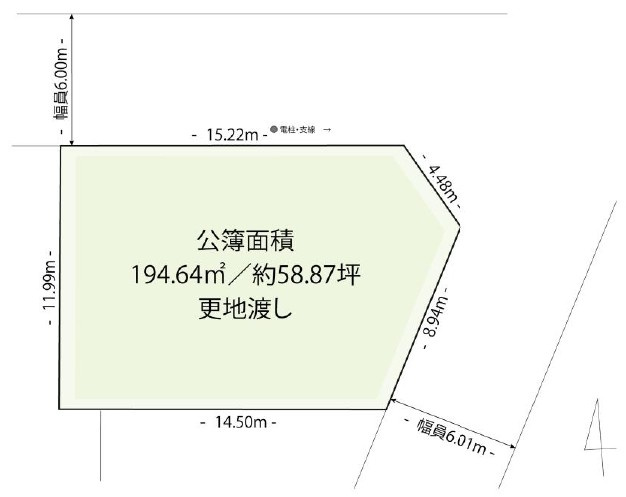 草津市東矢倉2丁目　建築条件無し売土地の区画図