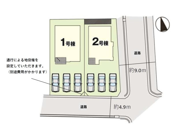 福岡市西区野方5丁目第8-2棟（1号棟）の区画図|配置図（1号棟）