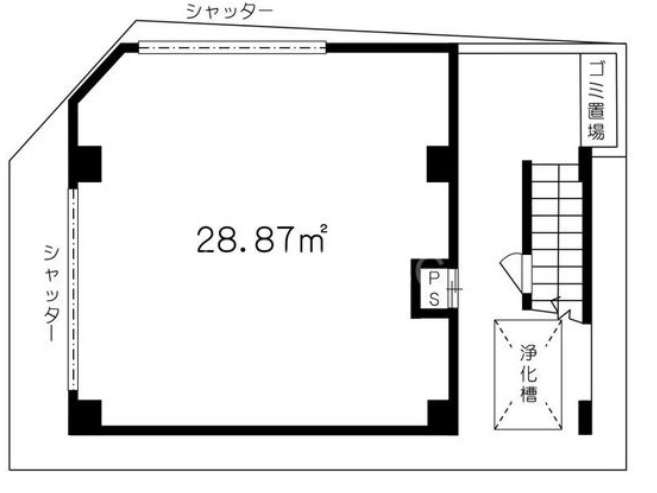 大阪市淀川区東三国６丁目の店舗一部の間取り