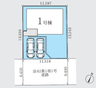 船橋市上山町３丁目１期の区画図
