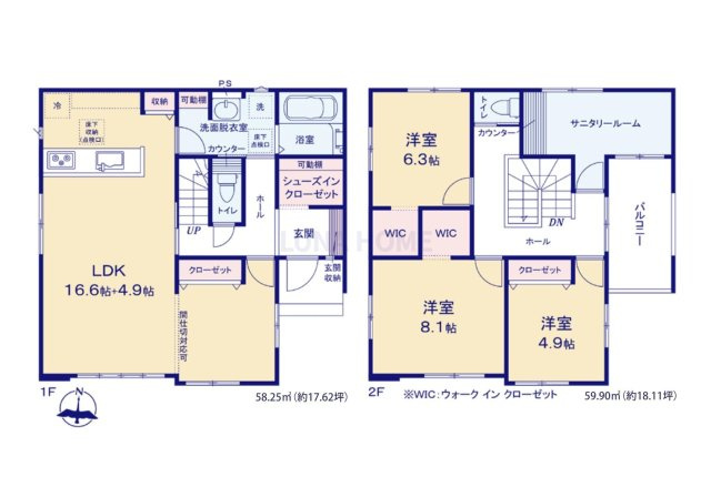 牛久市神谷10期　新築戸建の間取り