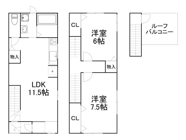 【間取り】 | 貸家　阿倍野筋