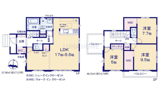 牛久市田宮町30期　新築戸建の区画図