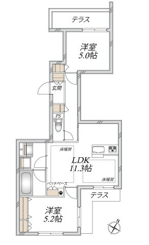 （仮称）本町４丁目メゾンの間取り