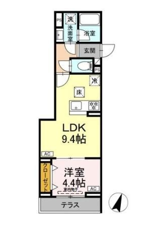 セレスティア中央　Ⅱの間取り