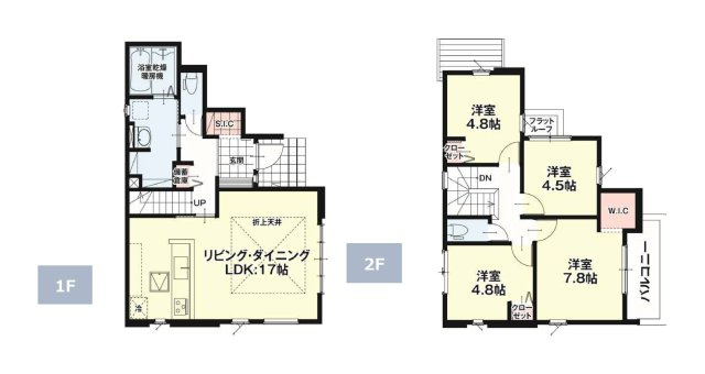 福岡市南区柳河内1丁目第2-1棟（1号棟）の間取り|全居室収納付きで便利です。