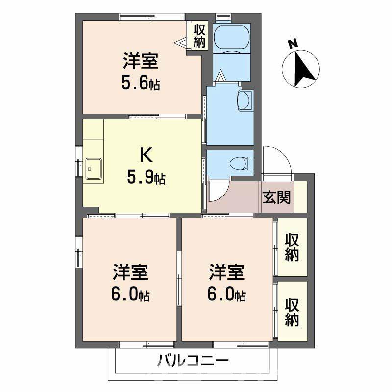 ウッディコート成美 D棟の間取り