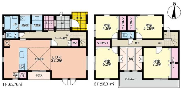 栄区野七里2丁目　新築戸建て　第１の間取り