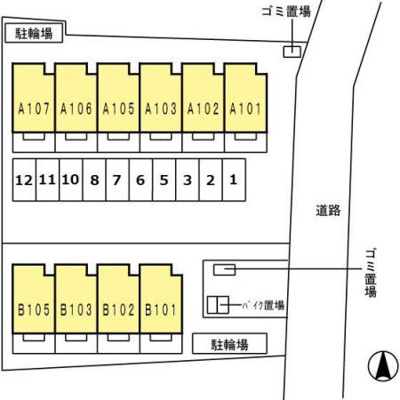【区画図】 | ヴィラ庚申塚　Ａ棟