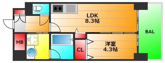 パークサイド本町の間取り|現状有姿