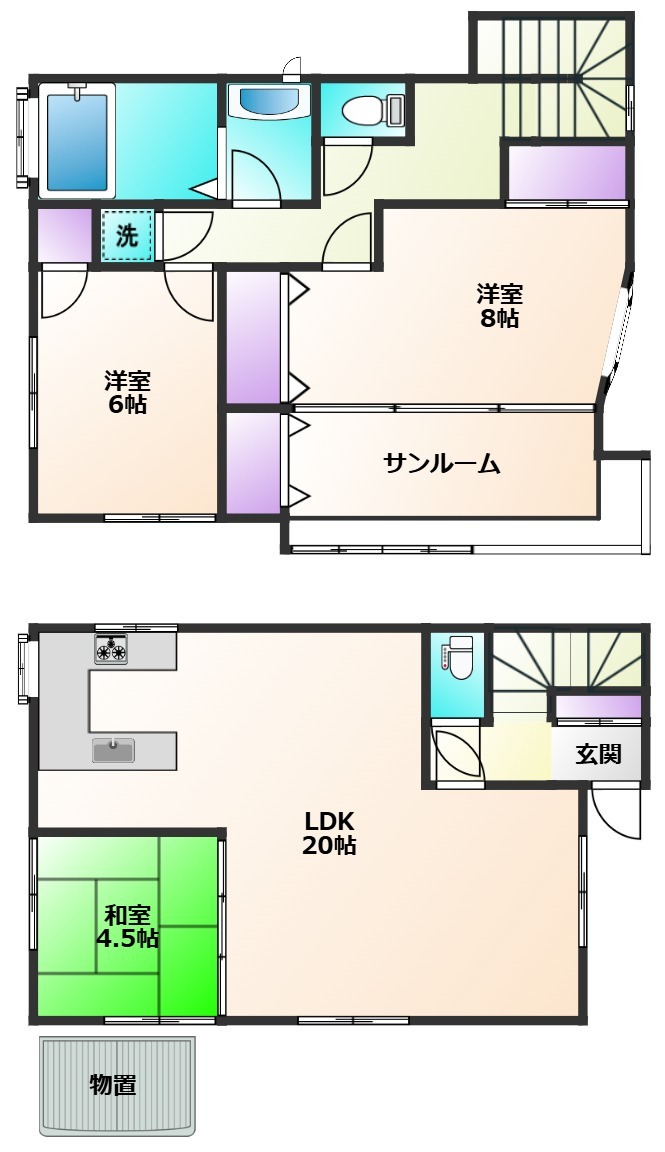 松山1丁目戸建の間取り