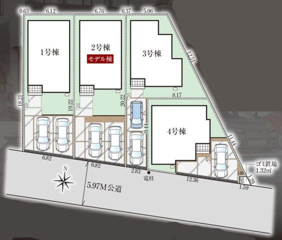 松戸市五香西１丁目新築戸建（松飛台第二小学校：5分）の区画図|区画配置図