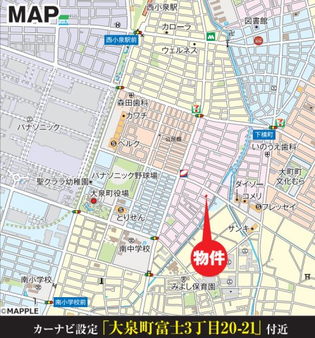 【新築】大泉町富士３丁目　限定１棟　いろどりアイタウン　新築建売の地図
