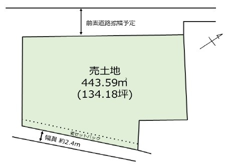 草津市志那町　建築条件無し売土地の土地図