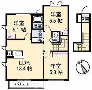 ハイツMINORU C棟の間取り