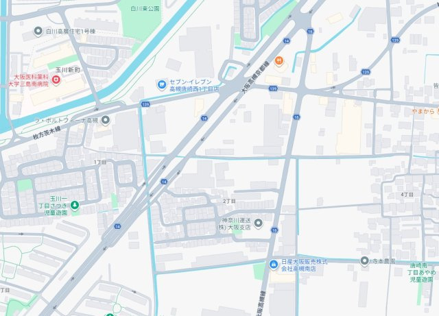 高槻市唐崎西　新築一戸建ての地図