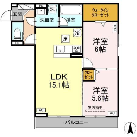 D-Crinum共栄町 の間取り