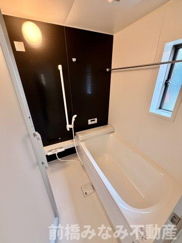【新築平屋】前橋市稲荷新田町第3　１号棟(全４棟)　クレイドルガーデン　新築建売分譲の浴室|きれいなお風呂です