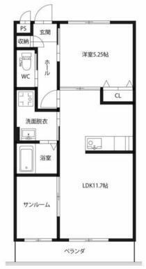 ピースリベルタ北佐古Aの間取り