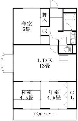 徳島市北沖洲２丁目の賃貸マンションの間取り