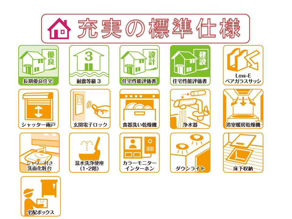 大和郡山市北郡山町の新築一戸建のその他|長期優良住宅＆耐震等級３・住宅性能評価書を取得、省エネ仕様で快適にお住まいいただけます。