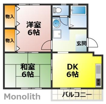 鶴山台45号棟の間取り