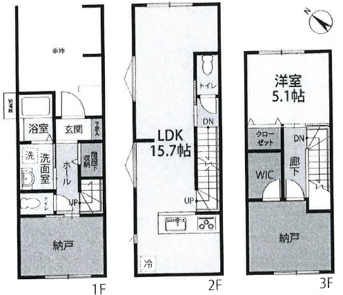 西宮市今津曙町　新築戸建の間取り