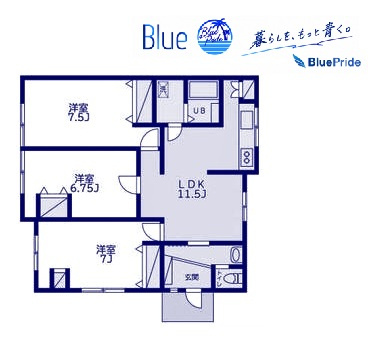 【間取り】 | 関谷１１３５－６貸家