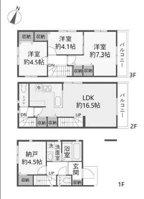 【土地図＋建物プラン例】 | 下津林中島町 売土地 | 参考プラン：建物100.02㎡　建物価格2150万円（税込み）