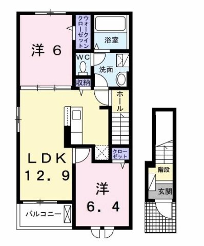 【間取り】 | ラ　ボヌール　Ｂ