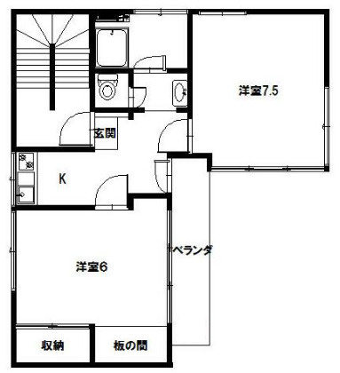 中野区野方１丁目の賃貸マンションの間取り