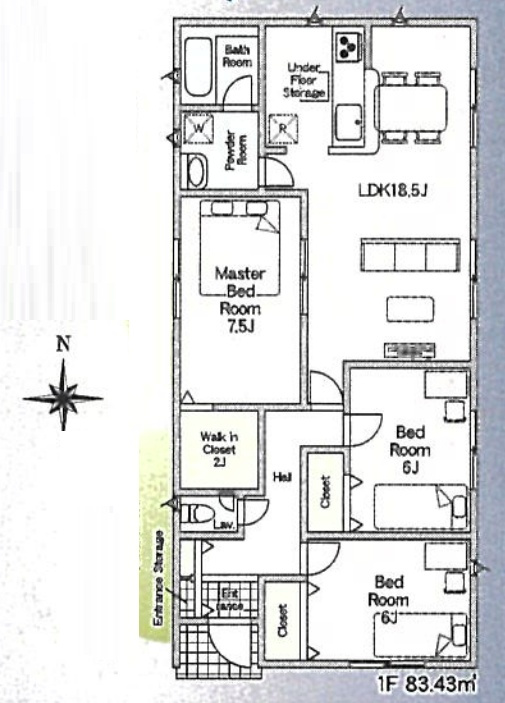 洲本市桑間　第1期　新築一戸建ての間取り|1期-2号地