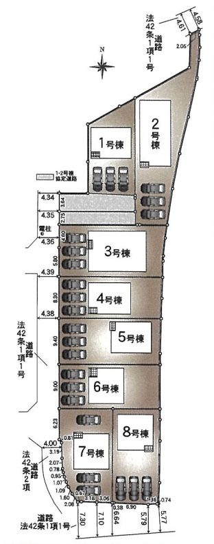 洲本市桑間　第1期　新築一戸建ての区画図|全8区画