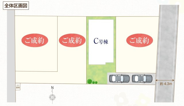松戸市栗山新築戸建の区画図