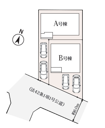 練馬区石神井台5丁目　陽光あふれる南向き　ゆとりの2邸の区画図