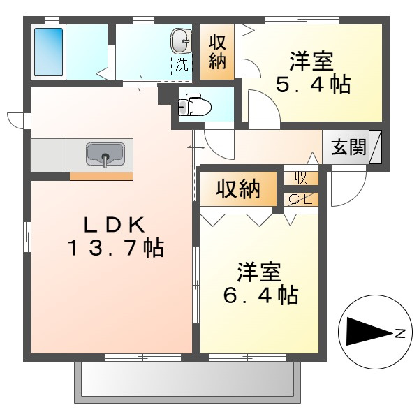 グランメゾン渡辺Ｂの間取り