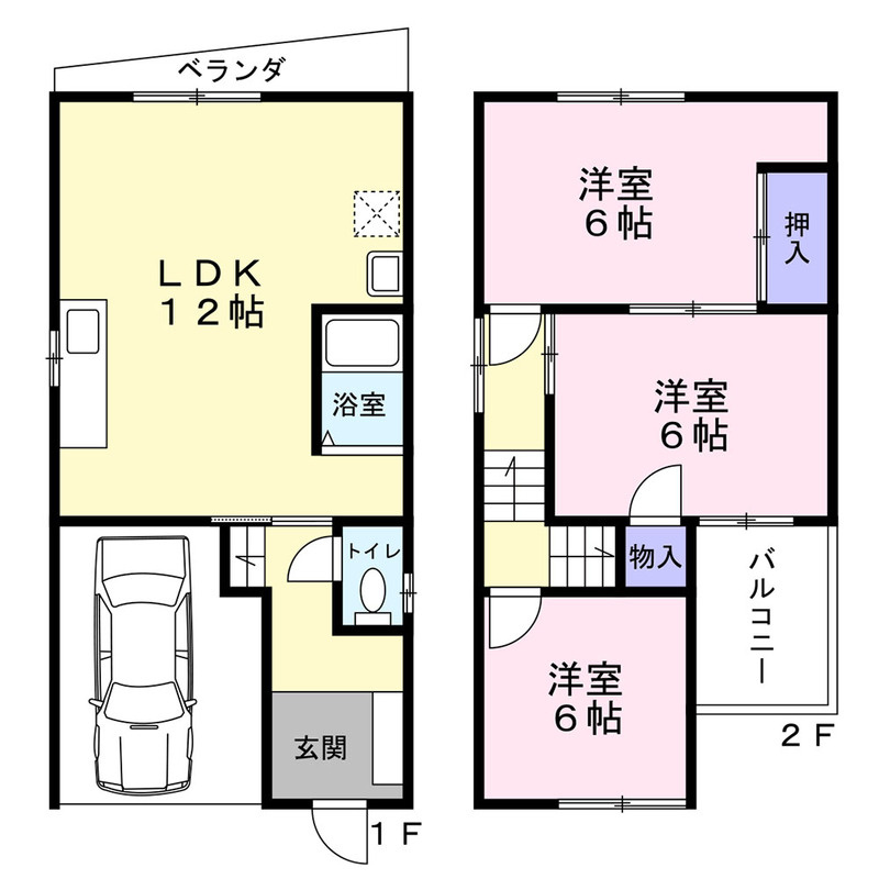 福田貸家の間取り