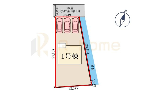 第2常総市東野原　新築戸建て　1号棟の区画図|大きなお買い物だからこそ、メリット・デメリットを伝えさせて頂きます。
R-homeにお任せください♪