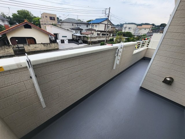ハートフルタウン 高崎市片岡町2丁目新築のバルコニー|現地撮影